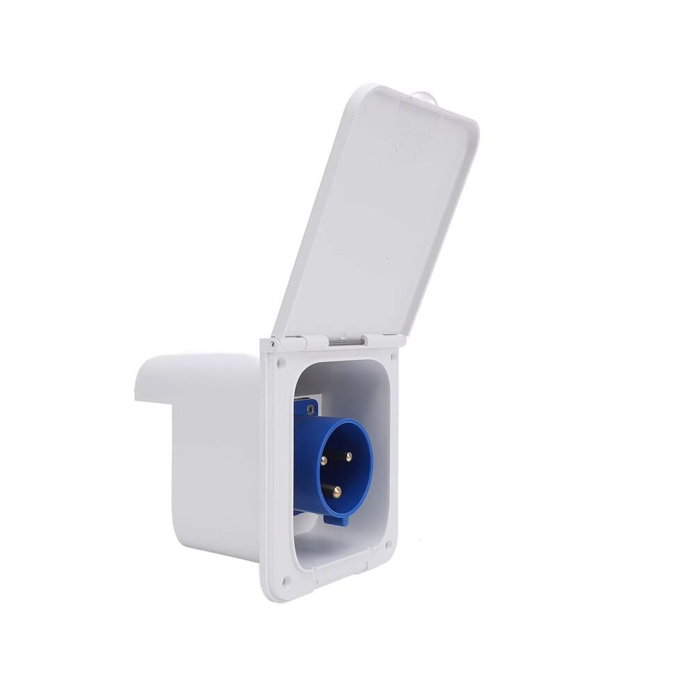 Rv Power Inlet Socket 3 Pin 32A Flush Mount Waterproof Power Receptacle For Motorhome Trailer Rv Power Inlet Plug White 6032708570787