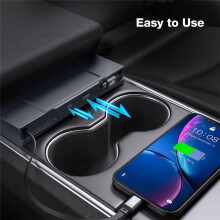 USB Hub for Model Y 2020-2024 Model 3 2020-2023 Center Console Fast Charger Docking Station with Retractable Cable