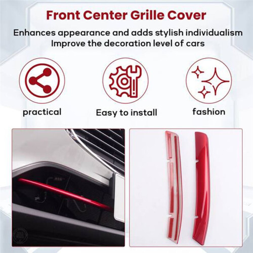 Car Front Bumper Lower Grille Trims Panel Red Accessories for  Cx-5 Cx5 2017-2021 Exterior Modification Car Styling 2