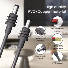 For Starlink Power Cable Male to Male Jack Power Extension Cable Replacement Power Cable for Starlink