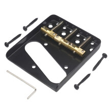 Telecaster TL Guitar Bridge System with 3 Screw Brass Saddle Enhanced Intonation Control for Tele Guitars Black