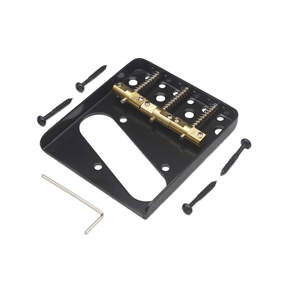 Telecaster Tl Guitar Bridge System With 3 Screw Brass Saddle Enhanced Intonation Control For Tele Guitars Black 6031503683531
