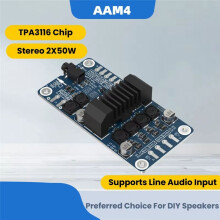 AAM4 Pure TPA3116 2x50W Audio Amplifier Board Bypass Mode Stereo No Sound and No Background Noise