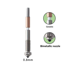 For QIDI 4 Bimetallic Nozzle Quick Removal Ceramic Insulation Integration 0.2/0.4/0.6/0.8mm Nozzles
