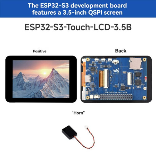 Waveshare ESP32-S3 Development Board 3.5inch LCD Capacitive Touch Display Wi-Fi 2.4G+BLE 5 Support AI XiaoZhi 1