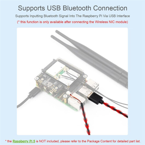 PCIE to MiniPCIe HAT+ Adapter for Raspberry Pi 5 Support Wireless Network Card USB  AI Module 1