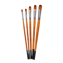Pinceles de artista con pelo de nylon, set de 5 piezas, para acrílico, acuarela y arte facial.