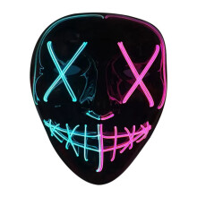 Wireless Mixed Colors Halloween Glowing Scary Face Mask Luminous LED Purge Mask Horror Light Adult Cosplay Props Costume