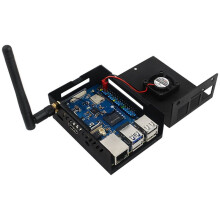 For Orange Pi 3B Case , Metal Shell with Fan & Heatsink for Orange Pi 3B 2GB / 4GB / 8GB Easy Install (with Antenna)