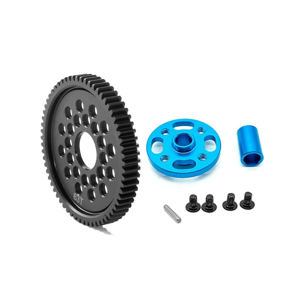 Tauoh 63T 54500 Spur Gear And Gear Mount High Speed Gear Set For Tt-02 Tt02 1/10 Rc Car Upgrade Parts