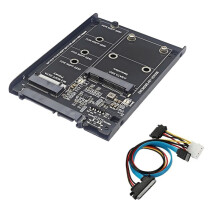 SSD Case Enclosure M2 + MSATA A SATA3.0 6Gb Adattatore Riser Card Board con Socket In Metallo Supporta M.2 SSD
