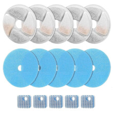 5Set Cat Water Fountain Filter Replacement for Square 2.2L/73oz Cat Fountain Triple Filtration Pet Fountain Filte