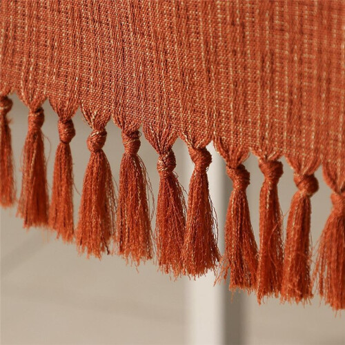 Country Bohemian Table Runner Handmade Tassel Orange Table Runner Suitable for Home Use 1