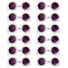 Round Flower Sunglasses Kids Daisy Sunglasses Outdoor Sun Protection Glasses Beach Birthday Gift White