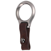Titanium Alloy Keychain Car Keychain Pendant Cowhide Strap Pendant EDC Tool Men's Gift Gift