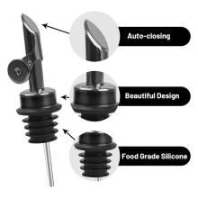 Spirituosen-Ausgießer für Flaschen, Hygienischer Schnellausgießer mit 2 Adaptern für Flaschen mit Großem Hals, Automatisches Öffnen/Schließen