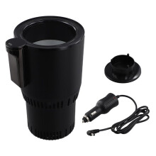 12 V Auto 2 in 1 Heizung Kühlbecherwärmer Kühler Becher Cup Holder Digitalanzeige Temperatur Getränkehalter Schwarz