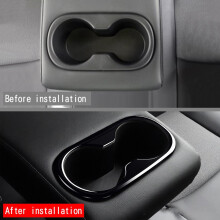 Car Glossy Black Rear Water Cup Holder Decoration Frame Cover Trim Fit for 2021 2022 RHD