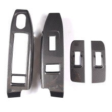 For H3 2005-2007 Stainless Steel Carbon Car Door Window Glass Lift Frame Cover Trim Sticker Accessories