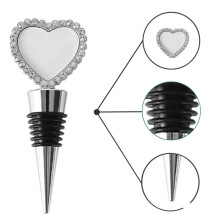 10PCS Sublimation Blank Wine Bottle Stoppers, Reusable Wine Stoppers Detachable Necklace for Gift, Bar, Party, Wedding