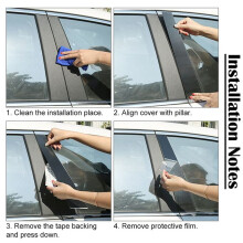 Car Pillar Posts Door Window Trim Moldings Anti Scratch Stickers for Forte K3 2019-2022 Accessories Glossy Black