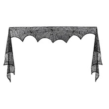 LençO de Manto de Lareira de Halloween, Manto de Teia de Aranha Capa de Manto de Lareira de Renda Preta Festa Festiva DecoraçãO GóTica Interna