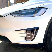 Car Front Bumper Splitter Spoiler Covers Trim Fog Lights Eyebrow Wind Knife for Model X 2015-2020 Carbon Fiber ABS