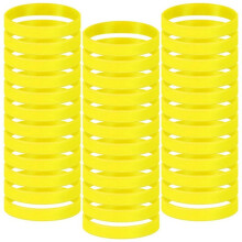 100 St EnfäRgade Gummiarmband Silikonarmband Sportelastiskt Gummi Bulk Vuxenarmband (Gul)