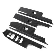 4PCS Car Window Glass Lift Button  Cover Trim Door Armrest Panel for  Bz4X 2022 2023 Carbon Fiber