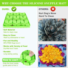 Snuffle Mat for Dogs,Silicone Interactive Dog Mat to Protect Dog'S Nose for Smell Training and Slow Eating(Green)