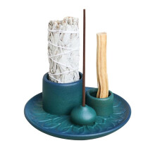 Sticks Holder, Multi-Purpose Handmade Incense Burner for Incense Sticks, Sage Holder for Burning, Ash Catcher Tray