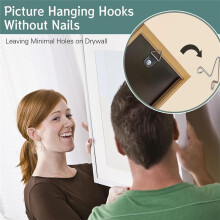 50Pcs Picture Hanger Hooks Super Hooks for Hanging Drywall Picture Hanging Hooks Heavy Duty Wall Hooks for Pictures