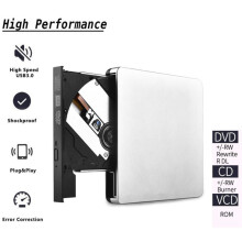 USB3.0 External CD Player 12.7mm Tray Type Ultra Slim DVD-RW Optical Drive Recorder for Computer Laptop PC(Black)