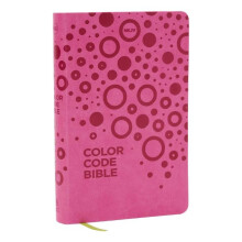 NKJV Color Code Bible for Kids Pink Leathersoft Comfort Print by Thoma