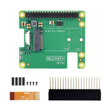 PCIe Vers M.2 HAT+ pour Raspberry Pi 5 Gen2 Gen3 M.2 NVME SSD 2230/2242 M Key PCIE GPIO Carte D'Extension pour RPI5