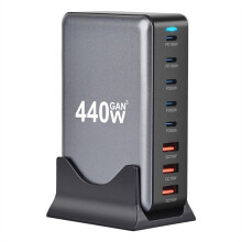NEW 440W Gan Fast Charge 3.0 USB Type C Fast Charger Mobile 8-Port PD Charger Convenient to Carry Tablet Charger EU PLUG