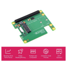PCIe to M.2 HAT+ for Raspberry Pi 5 Gen2 Gen3 M.2 NVME SSD 2230/2242 M Key PCIE GPIO Expansion Board for RPI5