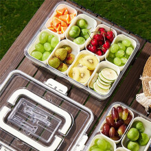 Multi-Compartment Food Storage Box Food Box Container Transparent Refrigerator Finisher Plastic Food Storage B
