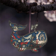 3D Wooden Animals Carving Whale Art Decor Wall Sculpture Figurine Ocean Crafts Silhouette Ornament Art