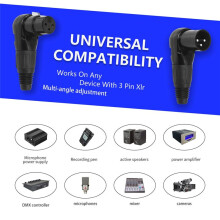 XLR Connector, 3pin XLR Microphone MIC Male Plug Female Jack Adapter 90 Degree Wire Connector for Speaker Systems