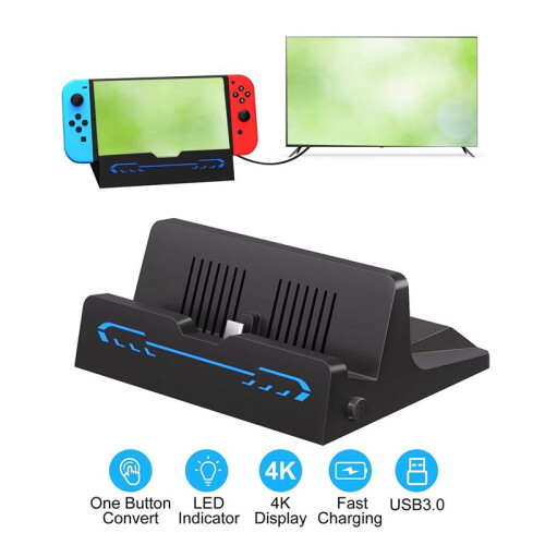 -Opladerdock voor   OLED/-Accessoires, Draagbaar Tv-Dockingstation met 4K-Adapter 1