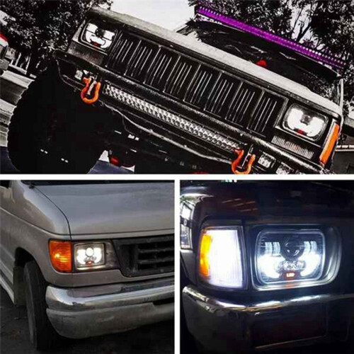 7 Inch Square Daytime Running Light Car Front Headlight DRL High Low  Flood Spotlights LED Work Light for 1