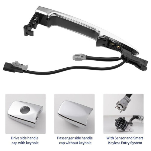 Left Front Door Handle  Keyless Entry for  Leaf Maxima Sentra 2009-2018 80645-1AA0A Exterior Handle Chrome