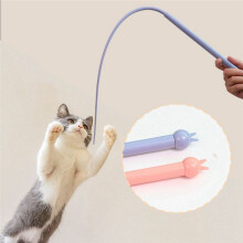 Mulated Mouse Tail Cat Toy Cat Teaser Funny Stick Silicone Long Tail Pet Interactive Toys