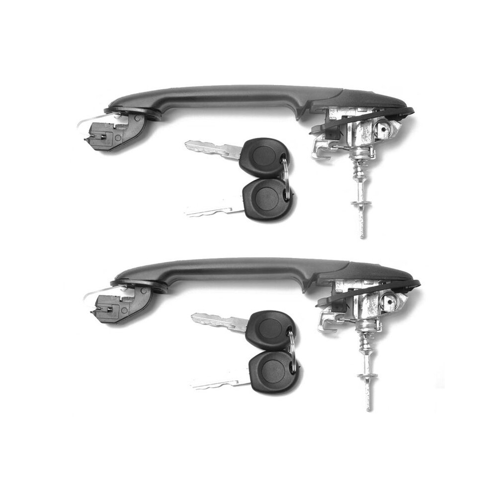 6N0837207c/D 2Pcs Front Left Right Door Handle With 2 Same Keys For 6N 6N1 6N2 Sharan Alhambra Black 4713045542454