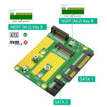 Dual M.2 (NGFF) SSD auf Dual SATA3 Adapterkarte