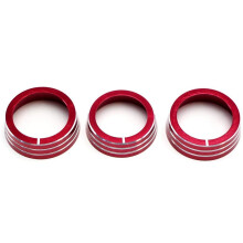 3 Pcs Red Aluminum AC Climate Control Ring Knob Covers Compatible for MK6