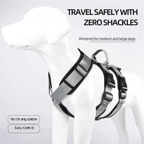 Explosionproof  Dogs Harness with Handle Durable Adjustable Pet Chest Straps for Large Dog, , M