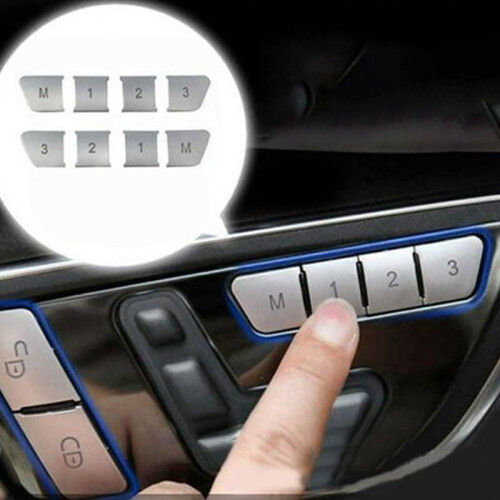 Car Styling  Adjust Memory 1 2 3 M Button Cover Sitckers for   GLA CLA GLK GLE CLS ML GL a B C E Class 2