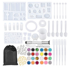 159 Peças DIY Jóias Resina Fundição Moldes e Ferramentas Kit Completo Moldes de Silicone para Jóias DIY Pingente Artesanato Fazendo Conjunto